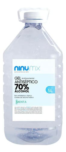 Alcohol en gel desinfectante 5 L, fragancia menta, Ninu