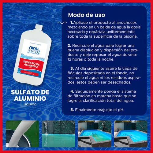 Floculante líquido de sulfato de aluminio 4 L, Ninu