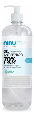 Gel antibacterial 70% alcohol con dosificador 1 L, Ninu