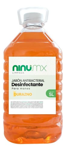 Jabón líquido antibacterial para manos 5 L, durazno, Ninu