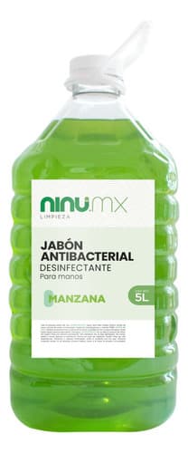 Jabón líquido antibacterial para manos 5 L, manzana, Ninu