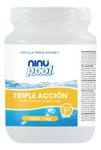 Pastillas de cloro 1 pulgada 1 kg, Ninu