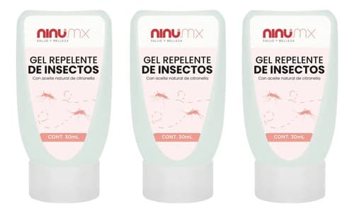 Repelente en gel de insectos 3 pzas × 30 mL, Ninu