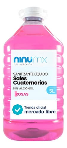 Sanitizante líquido sin alcohol 5 L, rosas, Ninu