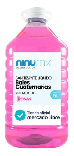 Sanitizante líquido sin alcohol 5 L, rosas, Ninu