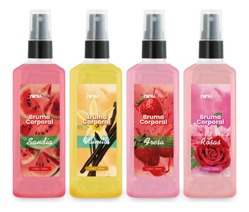 Set 4 body mist, aromas frutales para mujer, Ninu