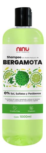 Shampoo aceite de bergamota libre de sulfatos 1 L, Ninu